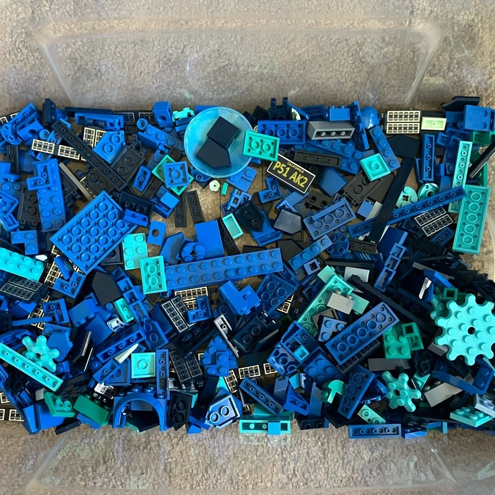 LEGO Small  Accessories , Spare Parts And Small Brick Pieces. Mix Blues 1lbs